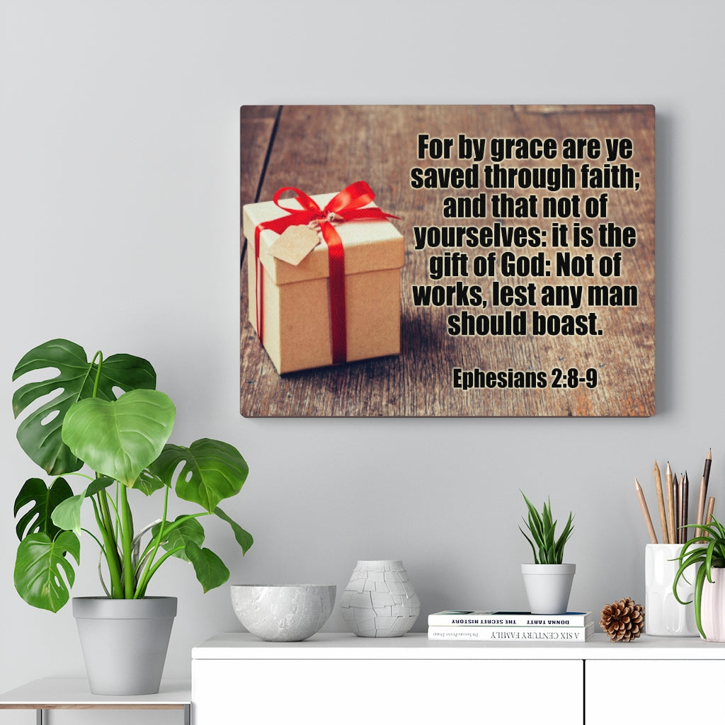 Scripture Walls It Is The Gift Of God Ephesians 2:8-9 Bible Verse Canvas Christian Wall Art Ready to Hang Unframed-Express Your Love Gifts