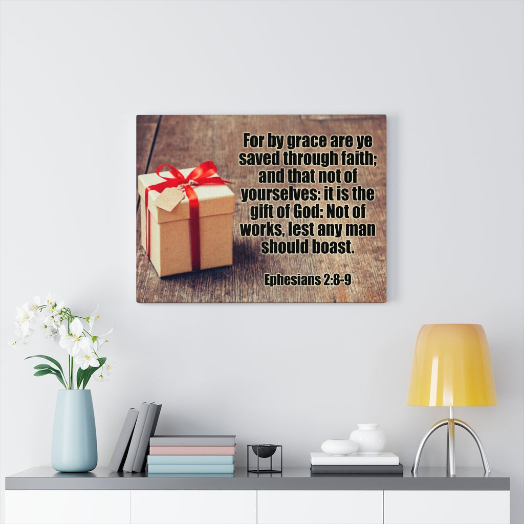 Scripture Walls It Is The Gift Of God Ephesians 2:8-9 Bible Verse Canvas Christian Wall Art Ready to Hang Unframed-Express Your Love Gifts