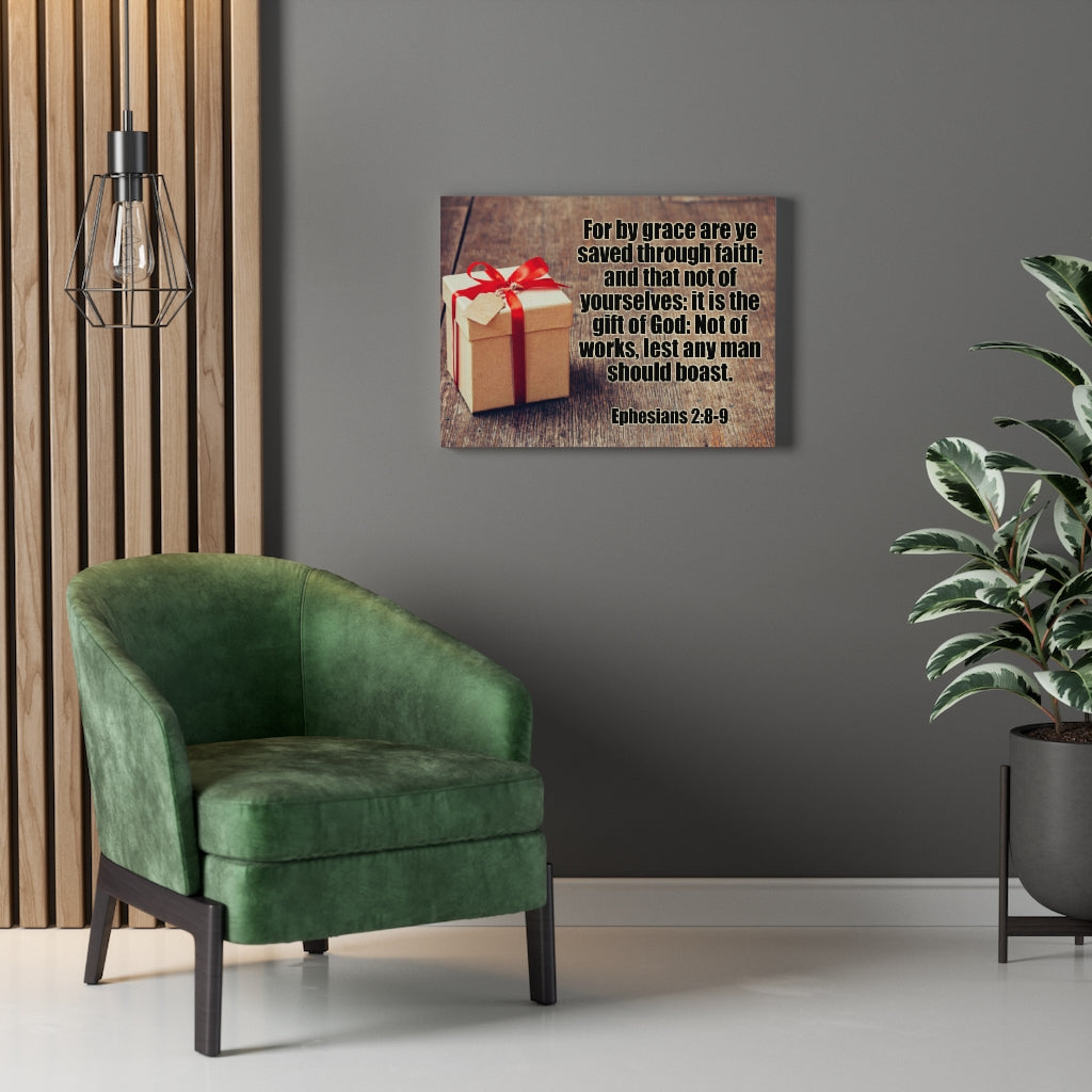 Scripture Walls It Is The Gift Of God Ephesians 2:8-9 Bible Verse Canvas Christian Wall Art Ready to Hang Unframed-Express Your Love Gifts