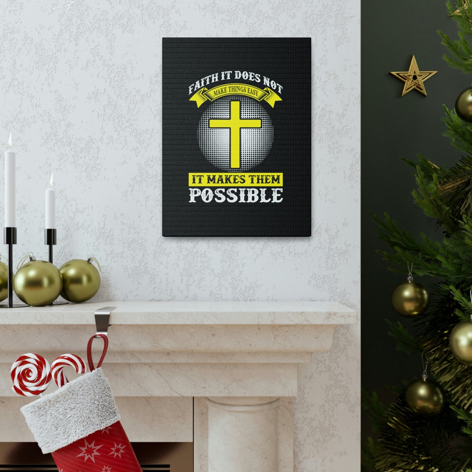 Scripture Walls It Makes Them Possible Jeremiah 32:17 Yellow Christian Wall Art Bible Verse Print Ready to Hang Unframed-Express Your Love Gifts