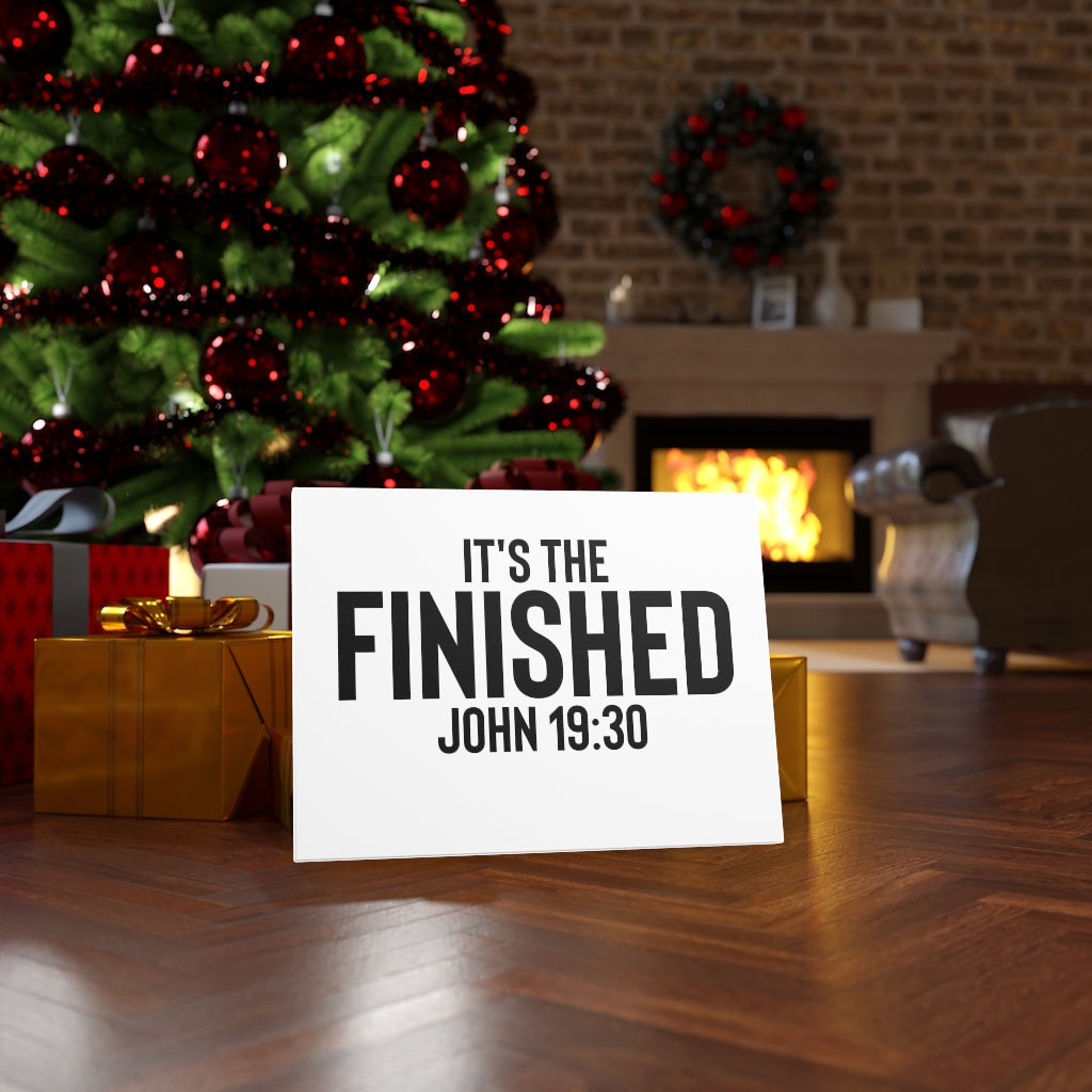 Scripture Walls It's The Finished John 19:30 Bible Verse Canvas Christian Wall Art Ready to Hang Unframed-Express Your Love Gifts