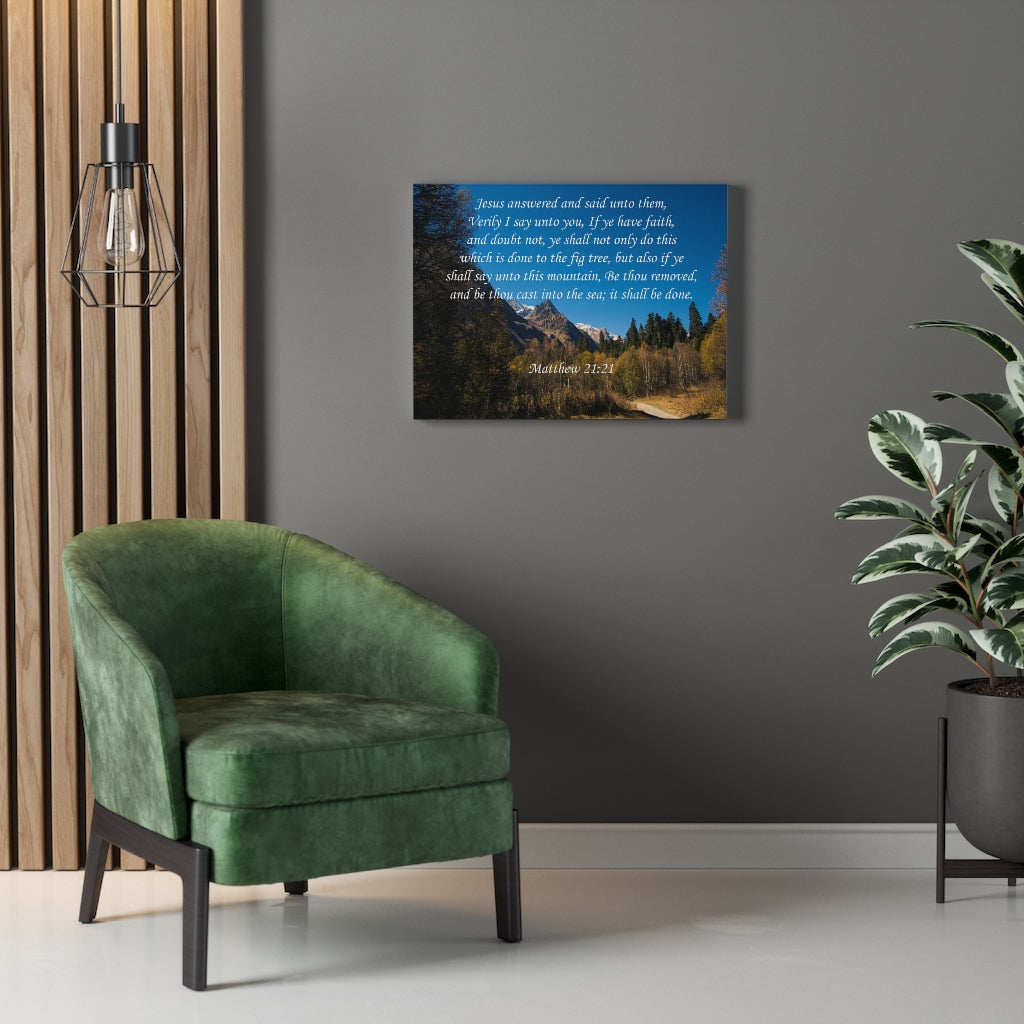 Scripture Walls It Shall Be Done Matthew 21:21 Bible Verse Canvas Christian Wall Art Ready to Hang Unframed-Express Your Love Gifts