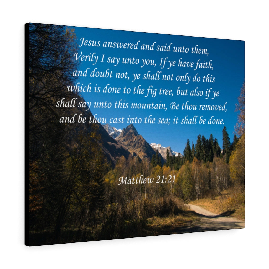 Scripture Walls It Shall Be Done Matthew 21:21 Bible Verse Canvas Christian Wall Art Ready to Hang Unframed-Express Your Love Gifts