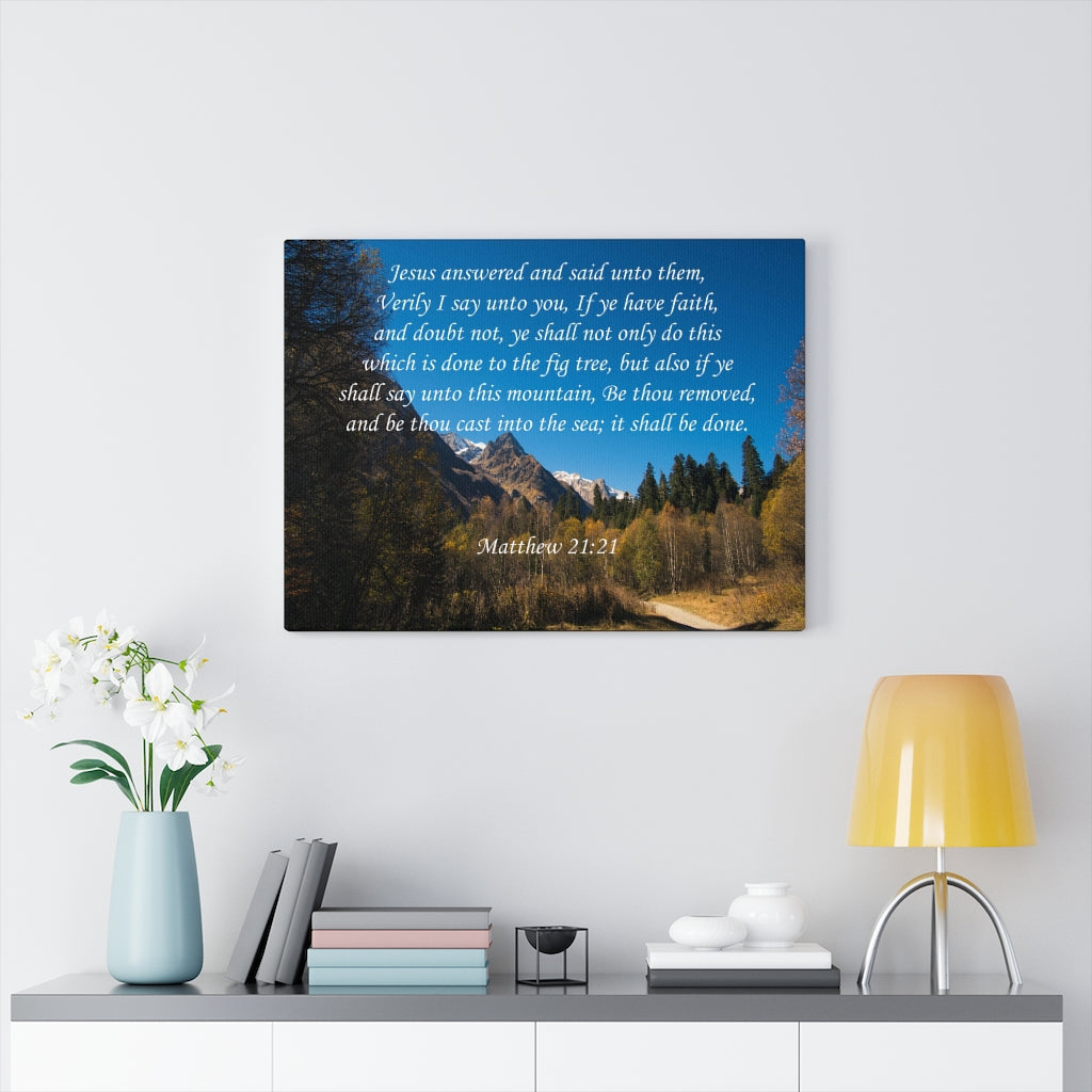 Scripture Walls It Shall Be Done Matthew 21:21 Bible Verse Canvas Christian Wall Art Ready to Hang Unframed-Express Your Love Gifts