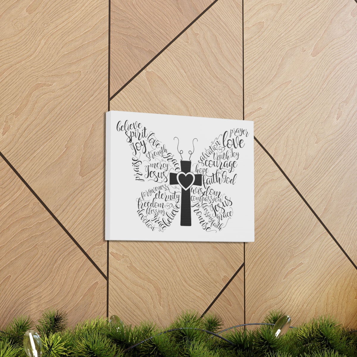 Scripture Walls Jesus Acts 16:31 Butterfly Christian Wall Art Print Ready to Hang Unframed-Express Your Love Gifts
