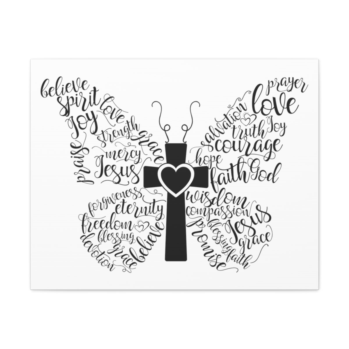 Scripture Walls Jesus Acts 16:31 Butterfly Christian Wall Art Print Ready to Hang Unframed-Express Your Love Gifts
