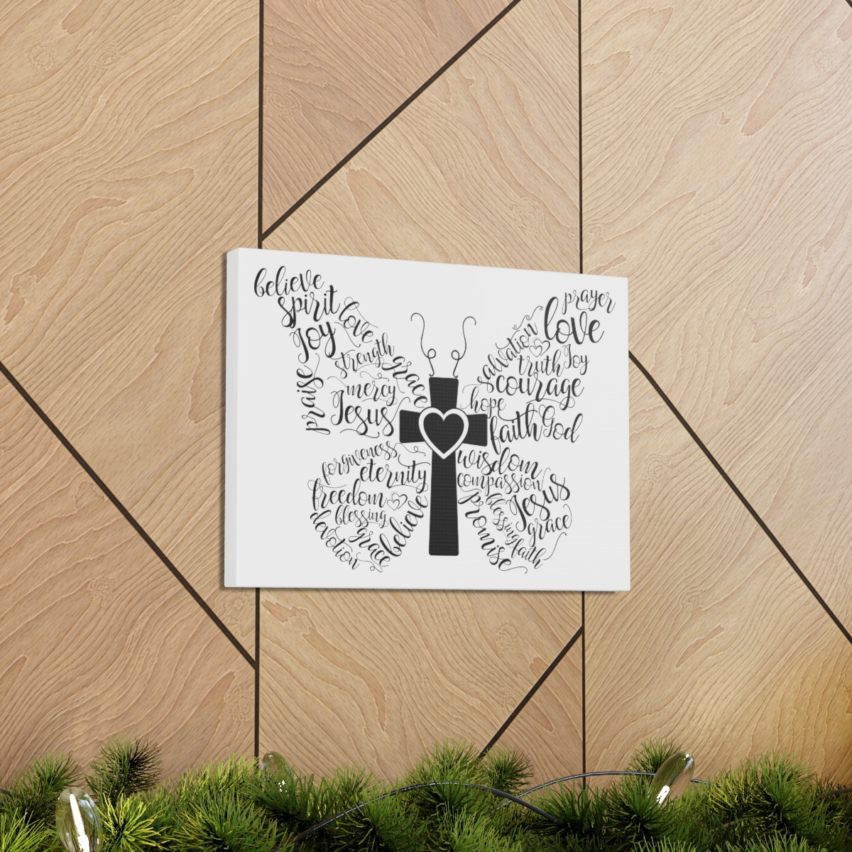 Scripture Walls Jesus Acts 16:31 Butterfly Christian Wall Art Print Ready to Hang Unframed-Express Your Love Gifts