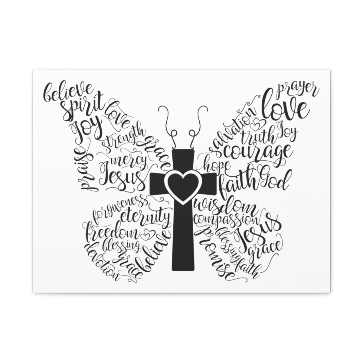 Scripture Walls Jesus Acts 16:31 Butterfly Christian Wall Art Print Ready to Hang Unframed-Express Your Love Gifts