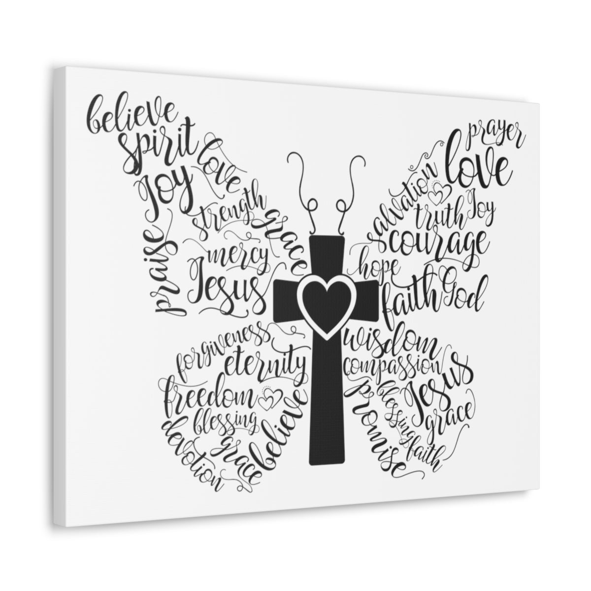 Scripture Walls Jesus Acts 16:31 Butterfly Christian Wall Art Print Ready to Hang Unframed-Express Your Love Gifts