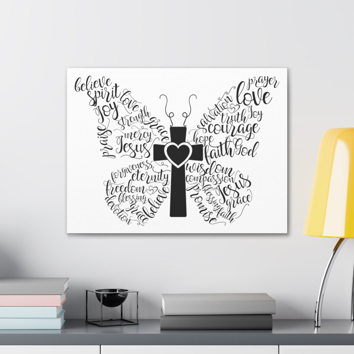 Scripture Walls Jesus Acts 16:31 Butterfly Christian Wall Art Print Ready to Hang Unframed-Express Your Love Gifts