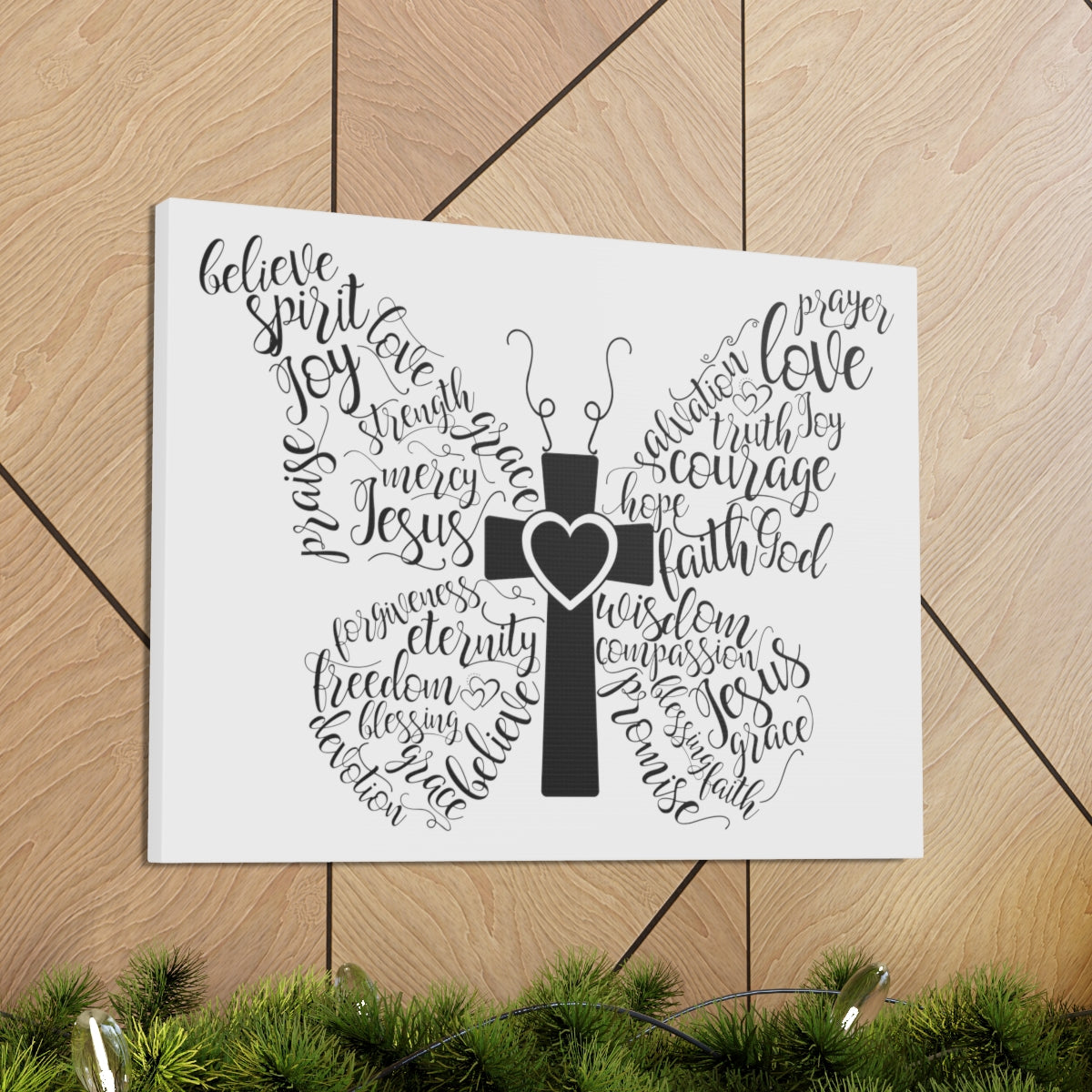 Scripture Walls Jesus Acts 16:31 Butterfly Christian Wall Art Print Ready to Hang Unframed-Express Your Love Gifts
