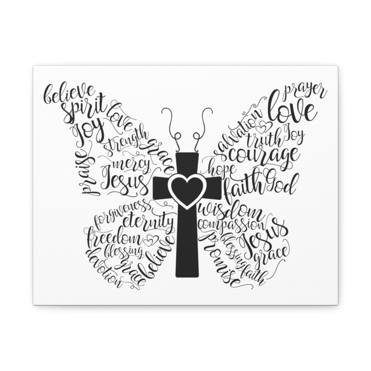 Scripture Walls Jesus Acts 16:31 Butterfly Christian Wall Art Print Ready to Hang Unframed-Express Your Love Gifts