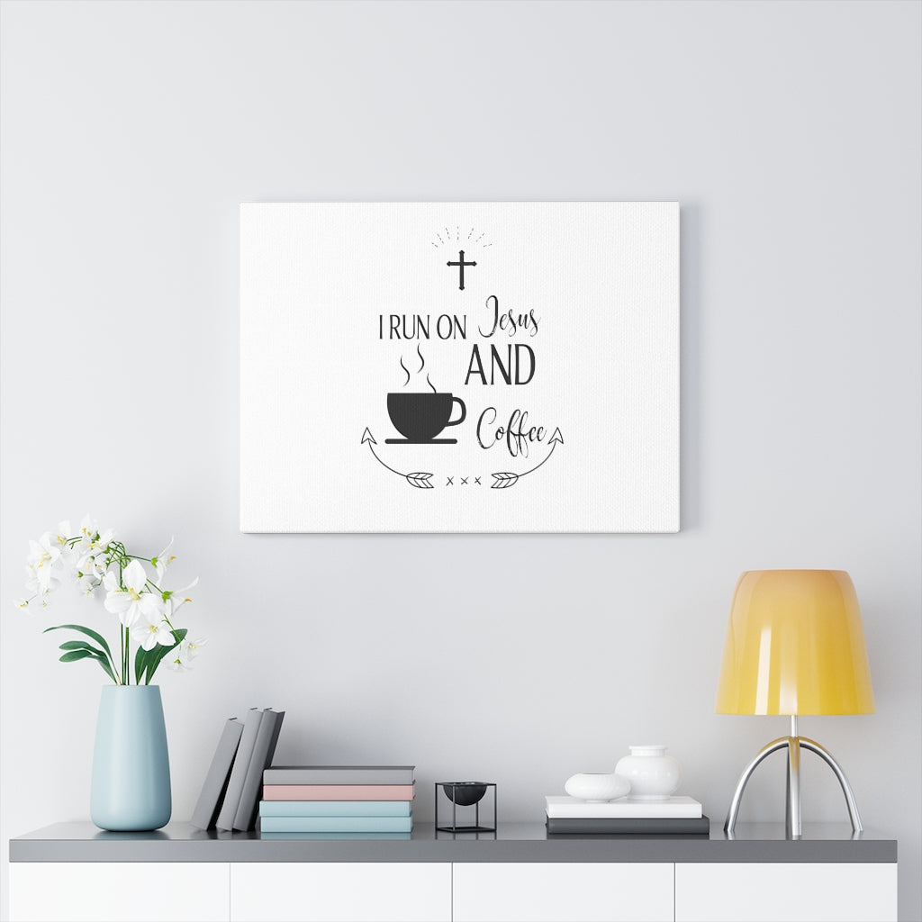 Scripture Walls Jesus And Coffee Bible Verse Canvas Christian Wall Art Ready to Hang Unframed-Express Your Love Gifts