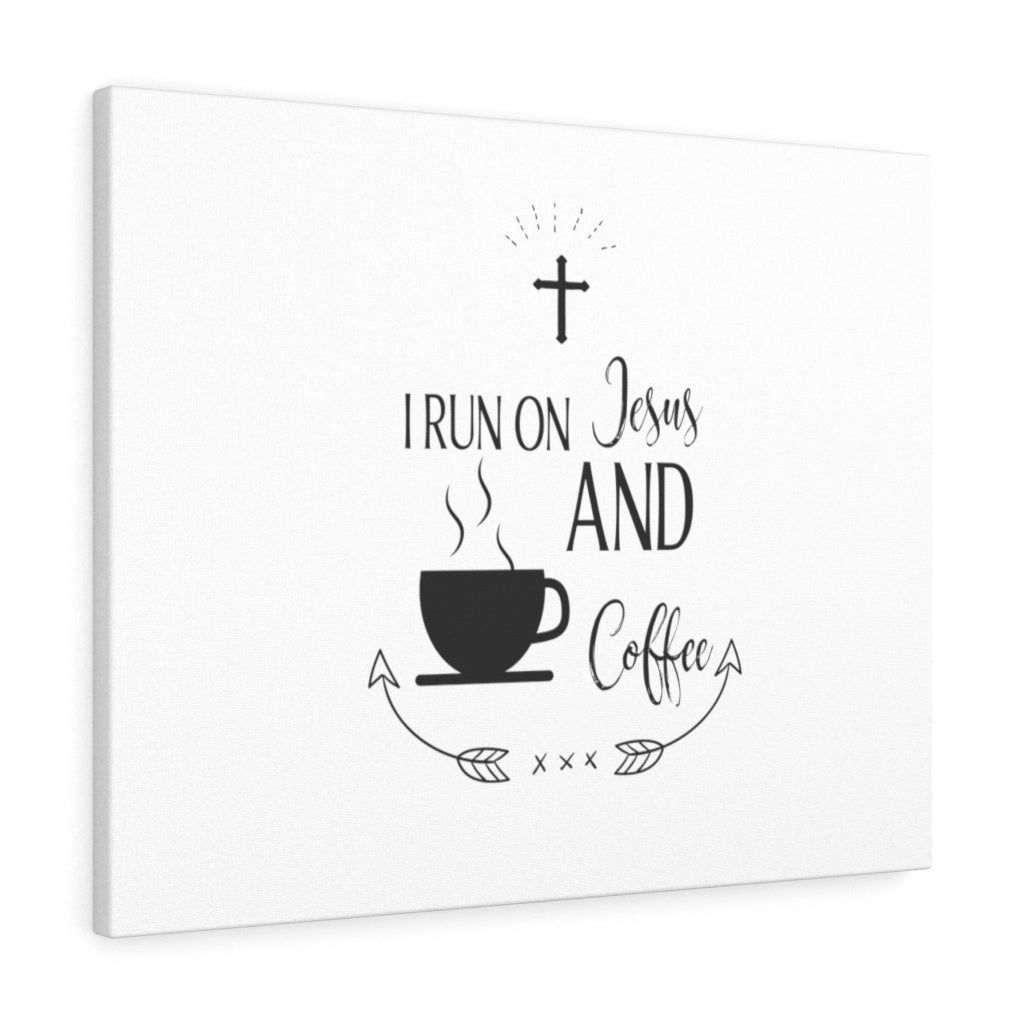 Scripture Walls Jesus And Coffee Bible Verse Canvas Christian Wall Art Ready to Hang Unframed-Express Your Love Gifts