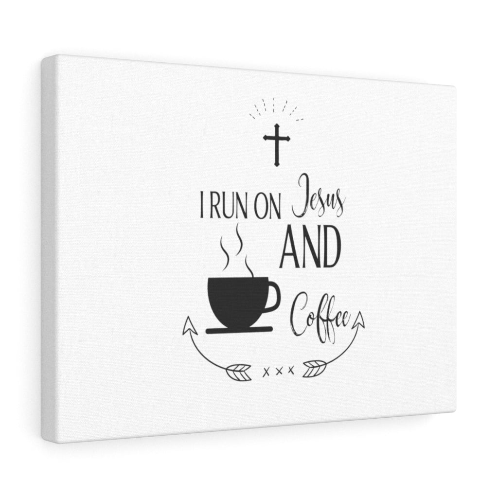Scripture Walls Jesus And Coffee Bible Verse Canvas Christian Wall Art Ready to Hang Unframed-Express Your Love Gifts