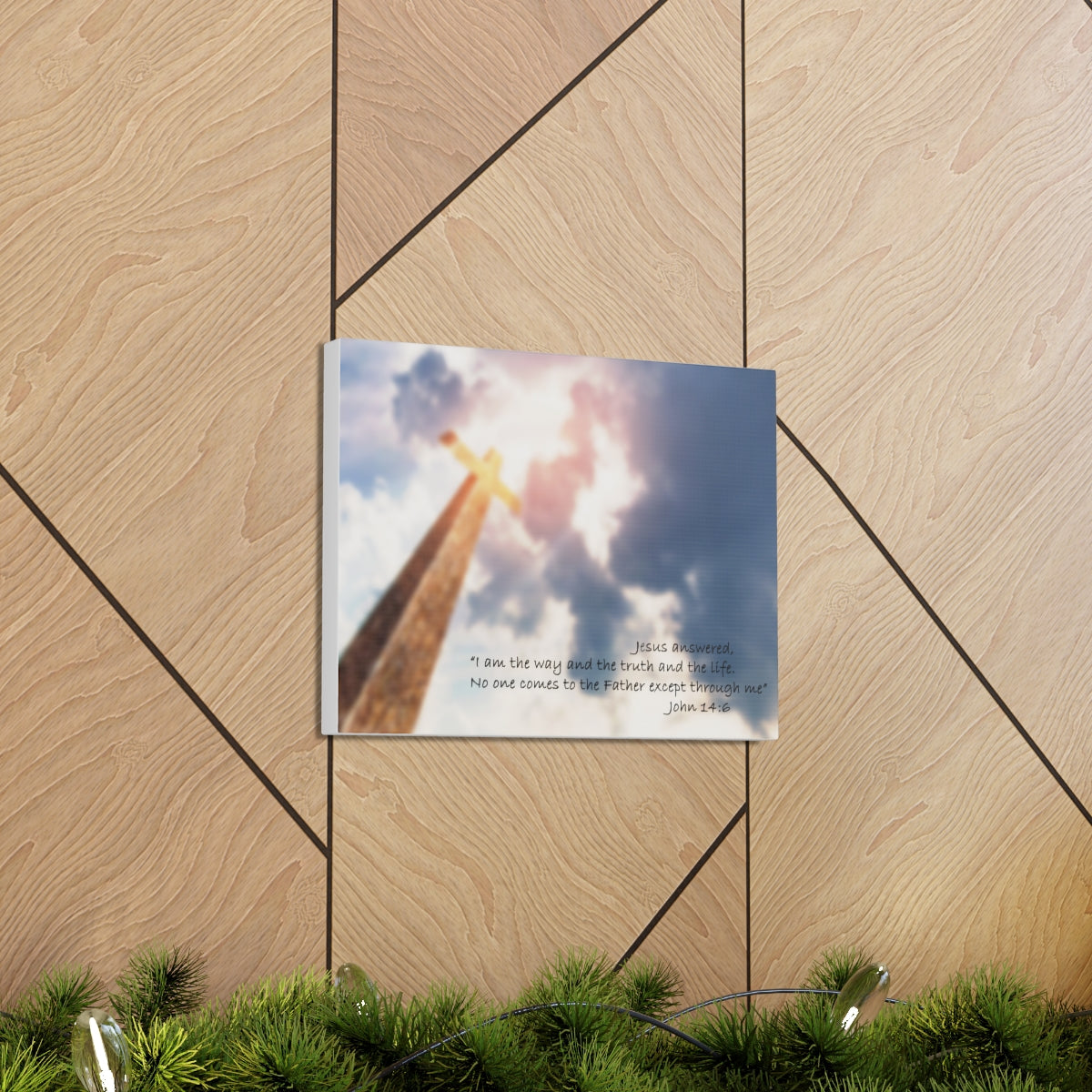 Scripture Walls Jesus Answered John 14:6 Bible Verse Canvas Christian Wall Art Bible Verse Print Ready To Hang Unframed-Express Your Love Gifts