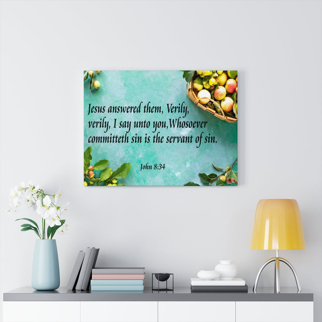 Scripture Walls Jesus Answered Them John 8:34 Wall Art Bible Verse Print Ready to Hang Unframed-Express Your Love Gifts