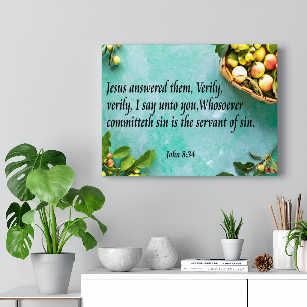 Scripture Walls Jesus Answered Them John 8:34 Wall Art Bible Verse Print Ready to Hang Unframed-Express Your Love Gifts