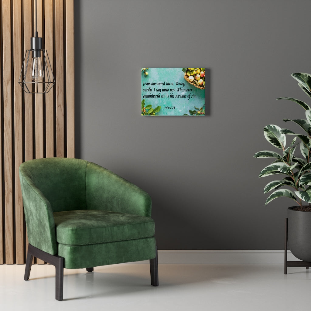 Scripture Walls Jesus Answered Them John 8:34 Wall Art Bible Verse Print Ready to Hang Unframed-Express Your Love Gifts