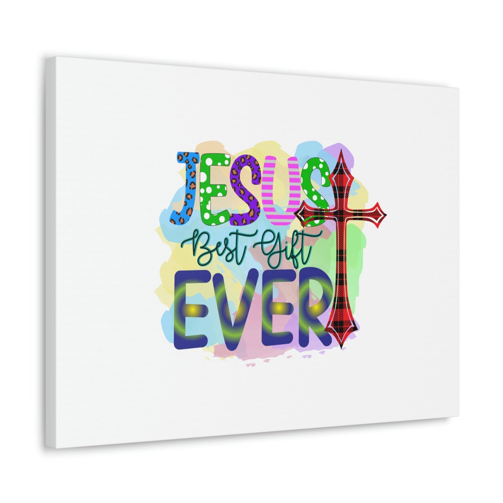 Scripture Walls Jesus Best Gift John 3:16 Ever Cross Colorful Christian Wall Art Bible Verse Print Ready to Hang Unframed-Express Your Love Gifts