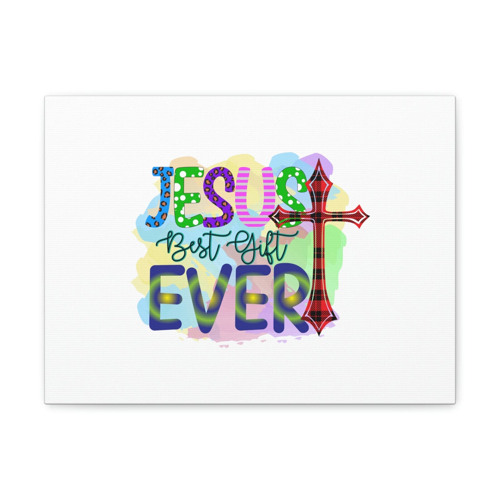 Scripture Walls Jesus Best Gift John 3:16 Ever Cross Colorful Christian Wall Art Bible Verse Print Ready to Hang Unframed-Express Your Love Gifts