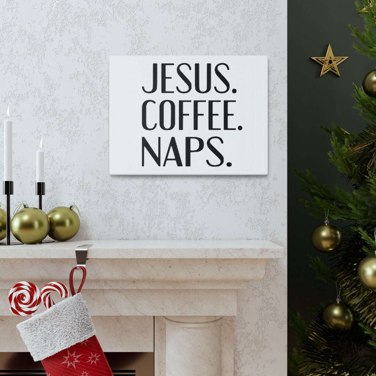Scripture Walls Jesus Coffee Naps Romans 10:9 Christian Wall Art Print Ready to Hang Unframed-Express Your Love Gifts