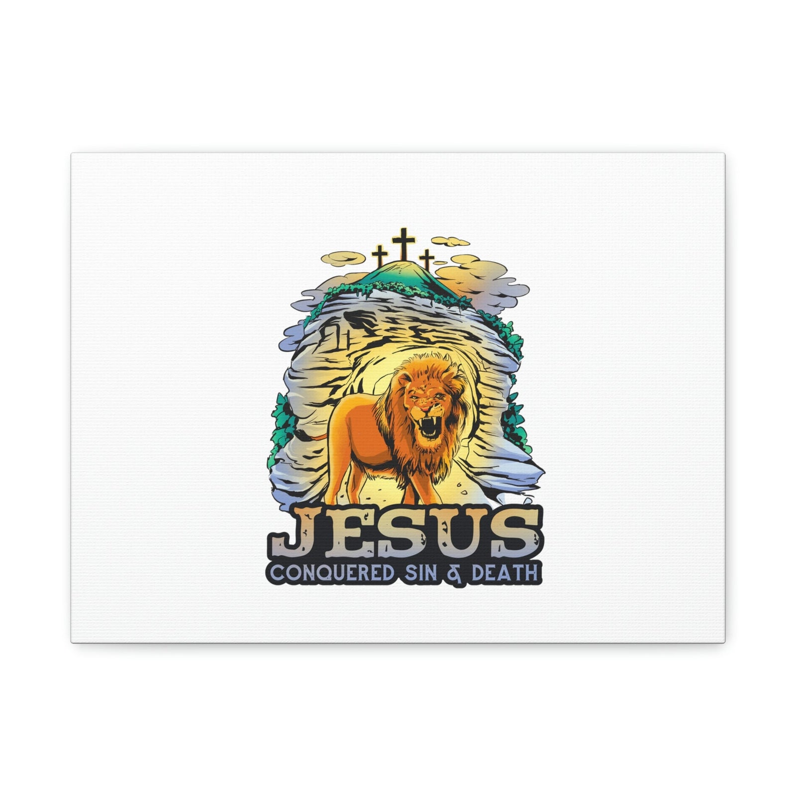 Scripture Walls Jesus Conquered Sin And Death 1 Corinthians 15:55-57 Christian Wall Art Bible Verse Print Ready to Hang Unframed-Express Your Love Gifts