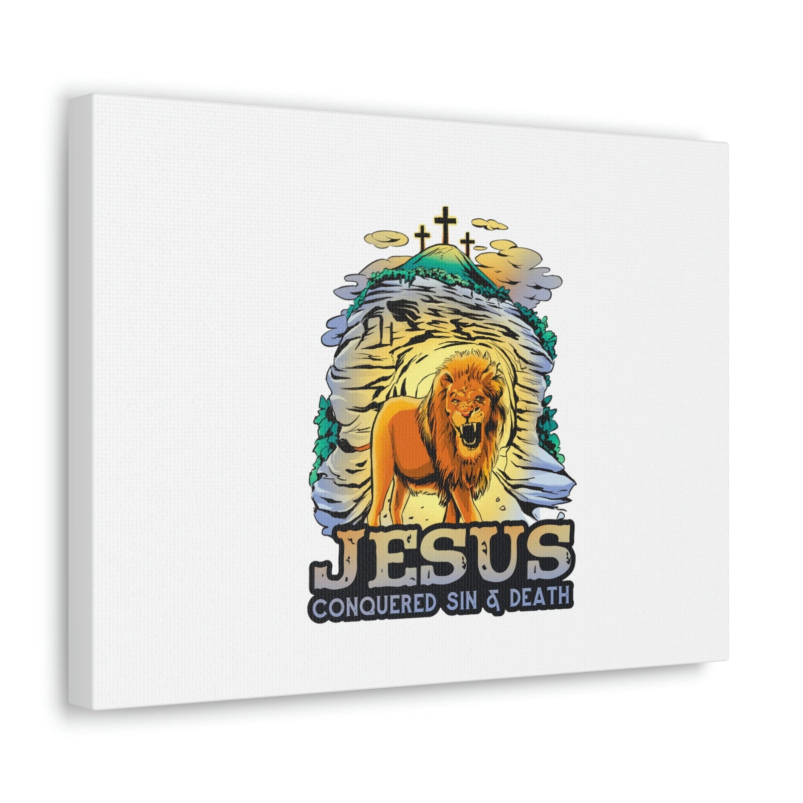 Scripture Walls Jesus Conquered Sin And Death 1 Corinthians 15:55-57 Christian Wall Art Bible Verse Print Ready to Hang Unframed-Express Your Love Gifts