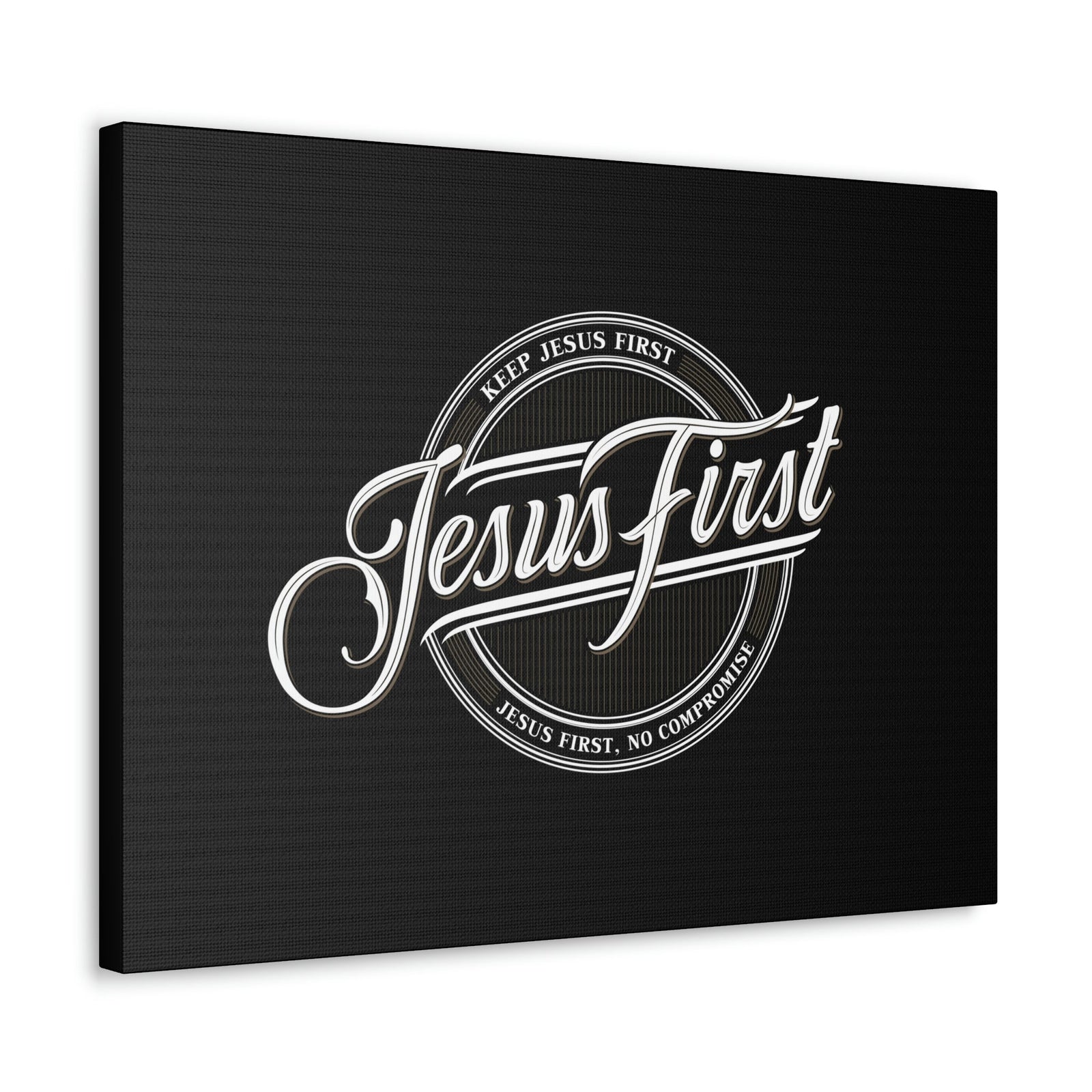 Scripture Walls Jesus First Matthew 22:37 Black Christian Wall Art Bible Verse Print Ready to Hang Unframed-Express Your Love Gifts