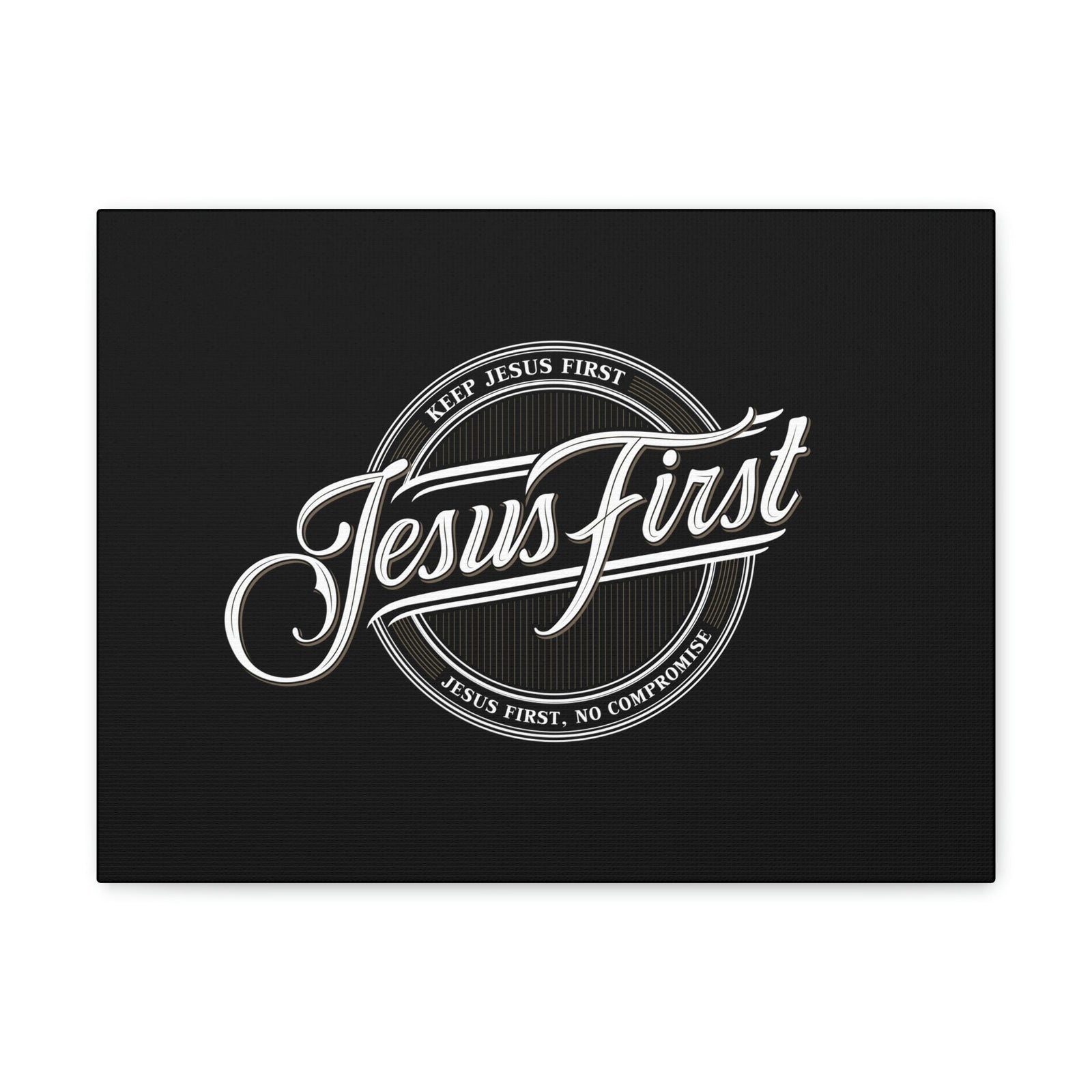 Scripture Walls Jesus First Matthew 22:37 Black Christian Wall Art Bible Verse Print Ready to Hang Unframed-Express Your Love Gifts