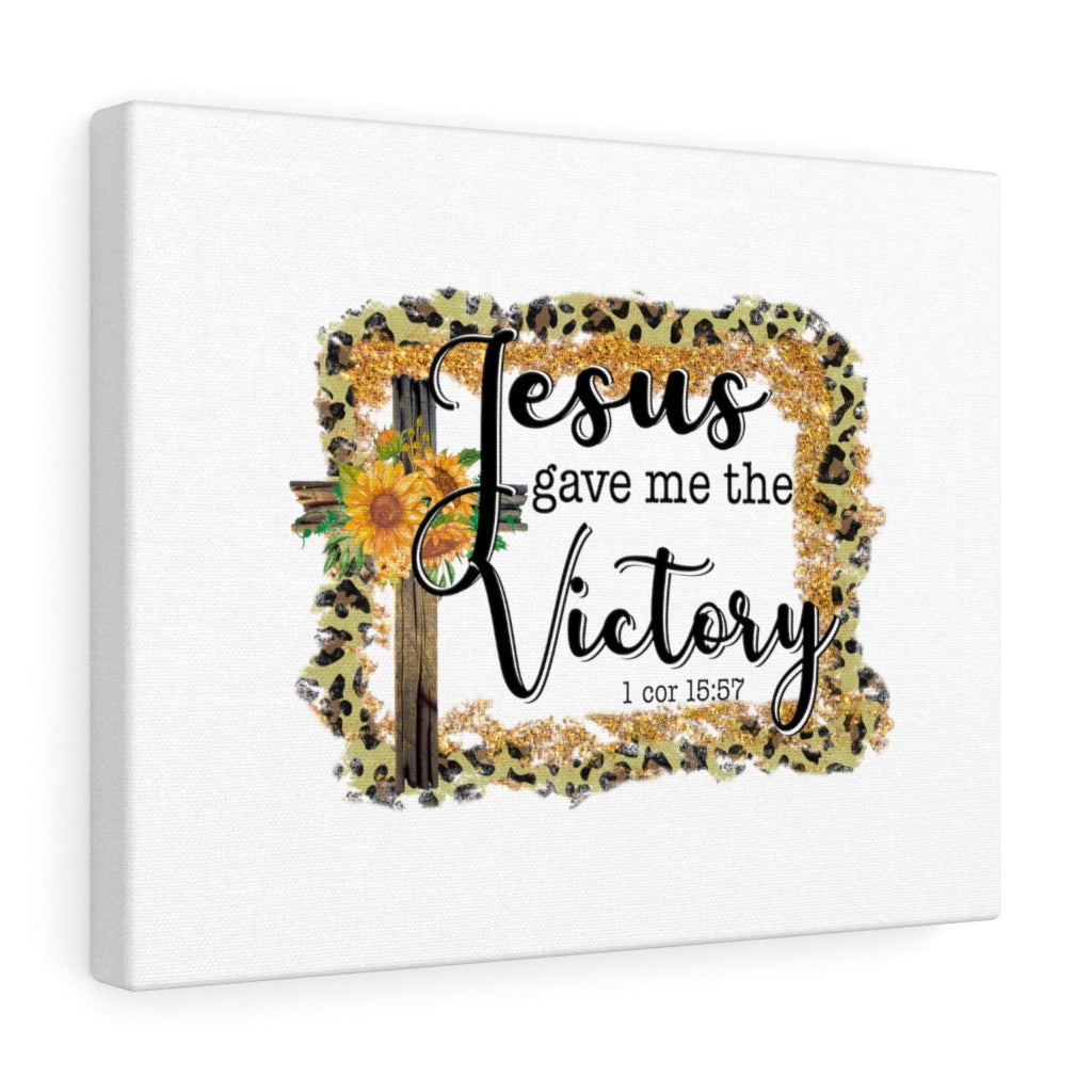 Scripture Walls Jesus Gave Me The Victory 1 Cor 15:57 Bible Verse Canvas Christian Wall Art Ready to Hang Unframed-Express Your Love Gifts