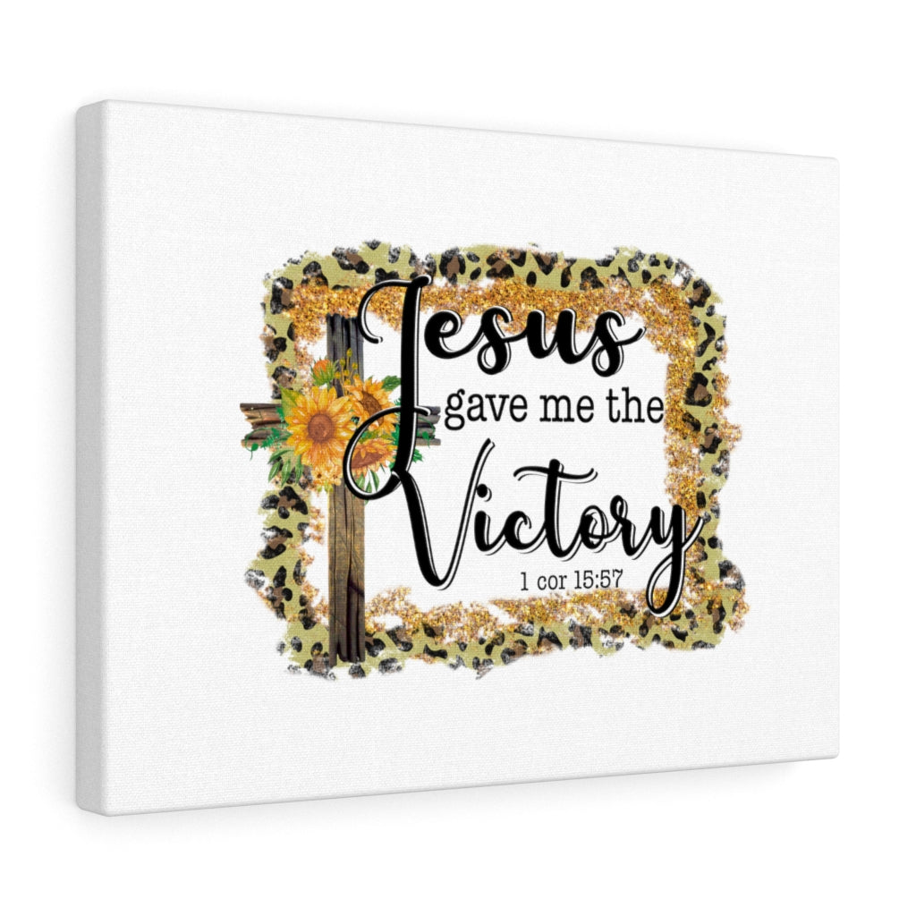 Scripture Walls Jesus Gave Me The Victory 1 Cor 15:57 Bible Verse Canvas Christian Wall Art Ready to Hang Unframed-Express Your Love Gifts