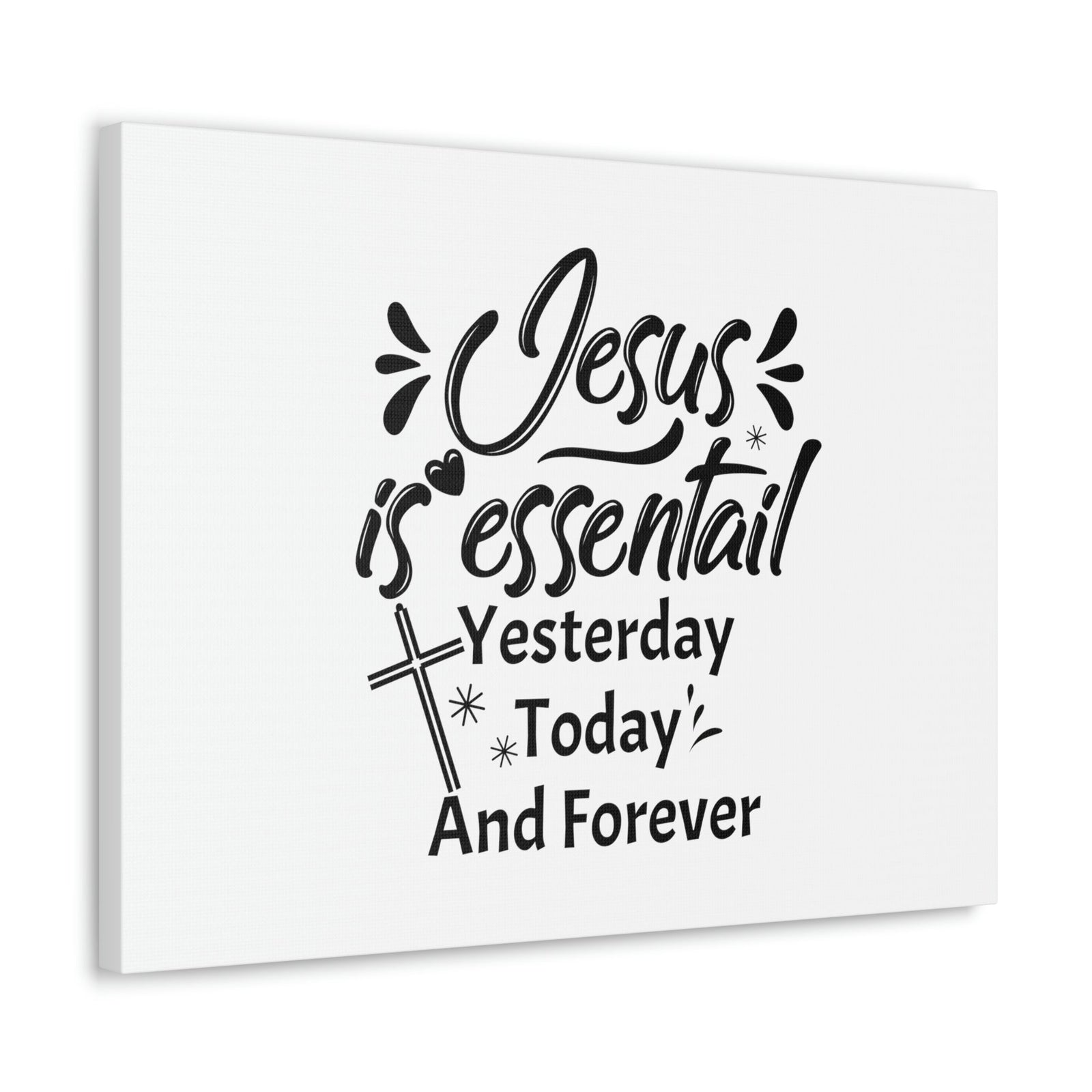 Scripture Walls Jesus Is Essential Hebrews 13:8 Cross Christian Wall Art Bible Verse Print Ready to Hang Unframed-Express Your Love Gifts