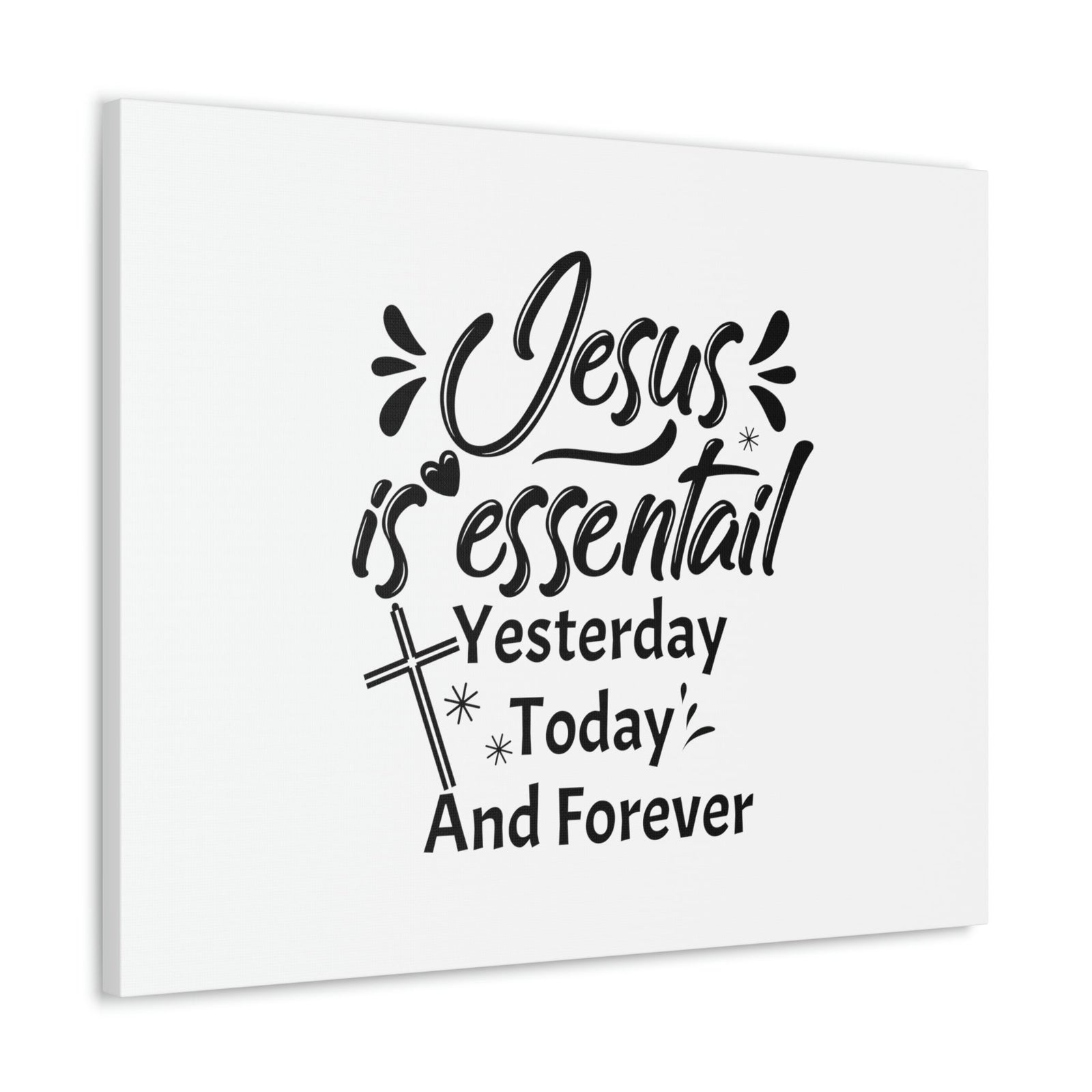 Scripture Walls Jesus Is Essential Hebrews 13:8 Cross Christian Wall Art Bible Verse Print Ready to Hang Unframed-Express Your Love Gifts