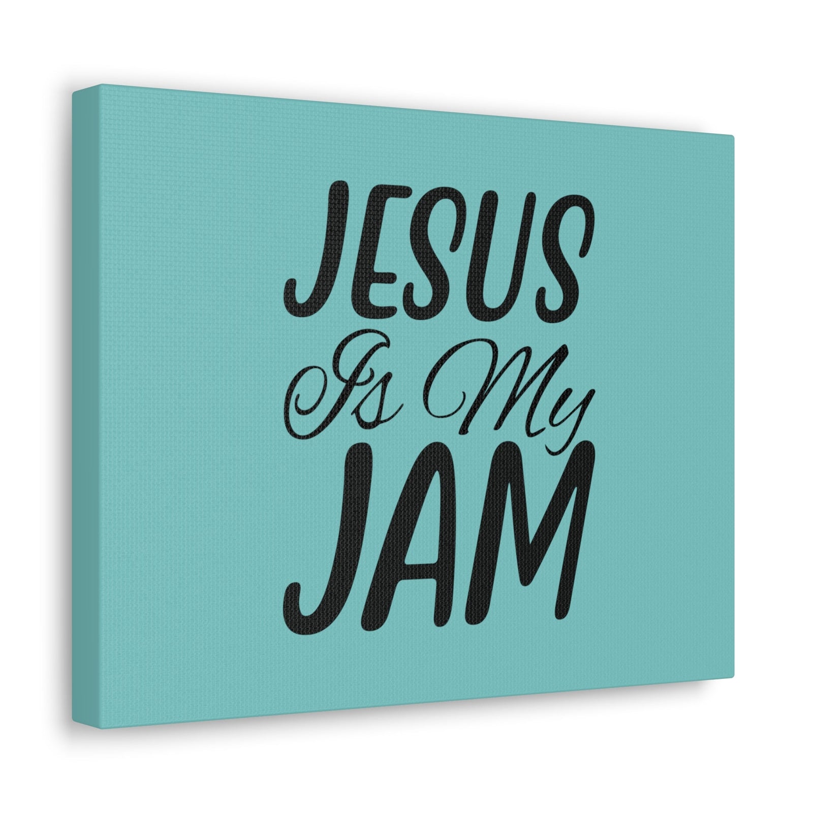 Scripture Walls Jesus Is My Jam Light Blue John 15:14 Bible Canvas Christian Wall Art Ready to Hang Unframed-Express Your Love Gifts
