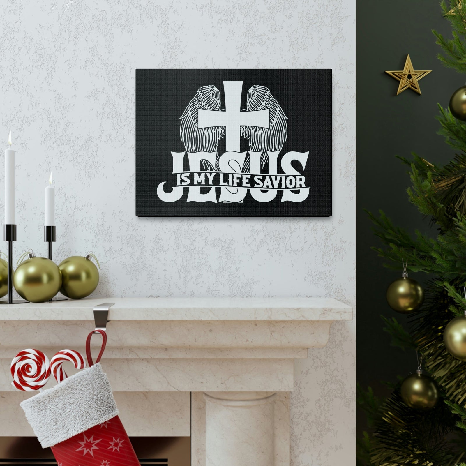 Scripture Walls Jesus Is My Life Savior John 3:16 Christian Wall Art Bible Verse Print Ready to Hang Unframed-Express Your Love Gifts