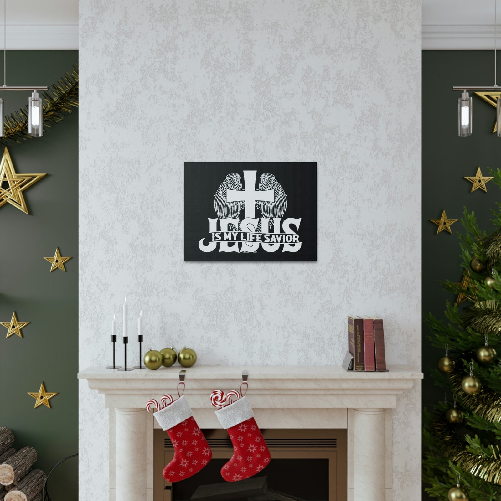 Scripture Walls Jesus Is My Life Savior John 3:16 Christian Wall Art Bible Verse Print Ready to Hang Unframed-Express Your Love Gifts