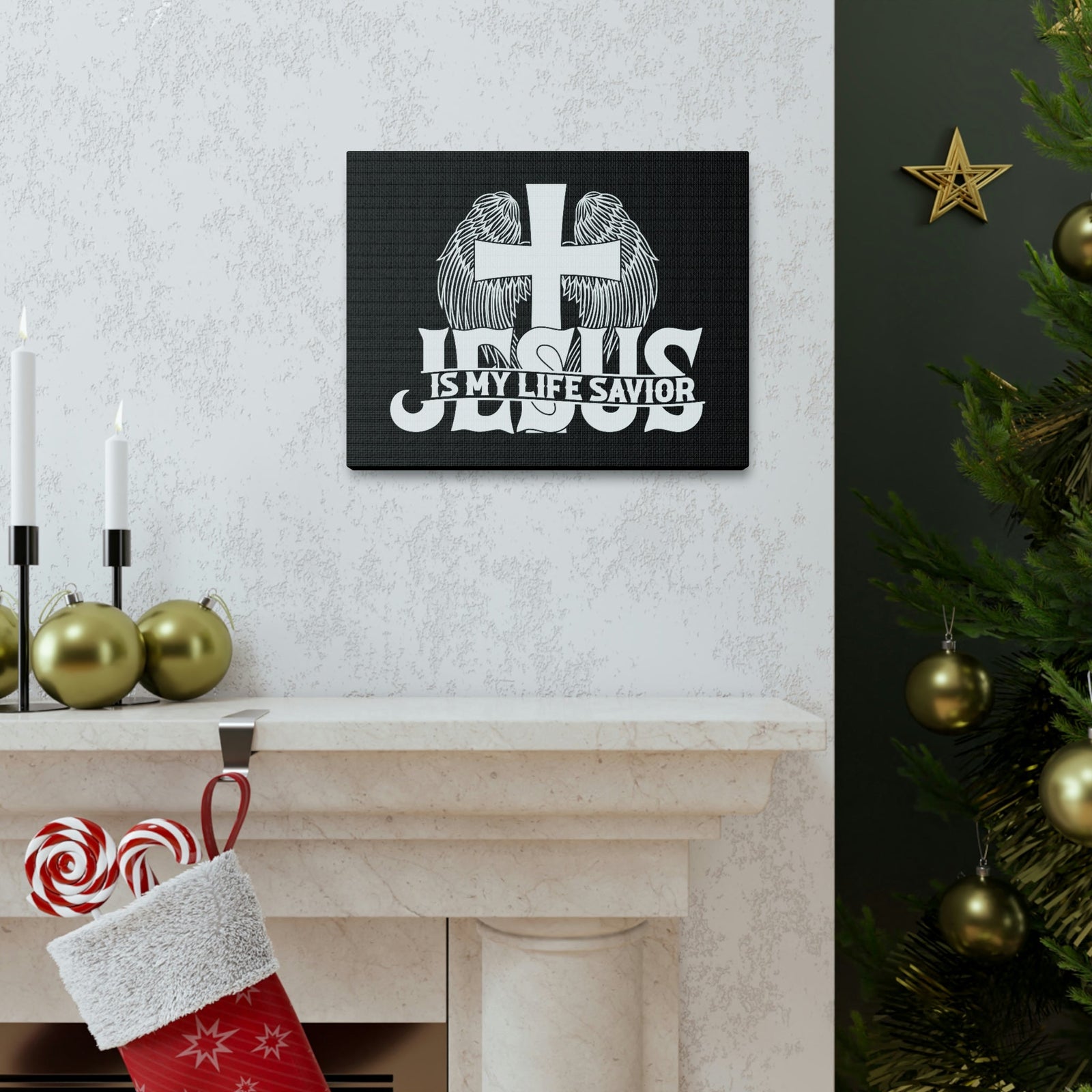 Scripture Walls Jesus Is My Life Savior John 3:16 Christian Wall Art Bible Verse Print Ready to Hang Unframed-Express Your Love Gifts