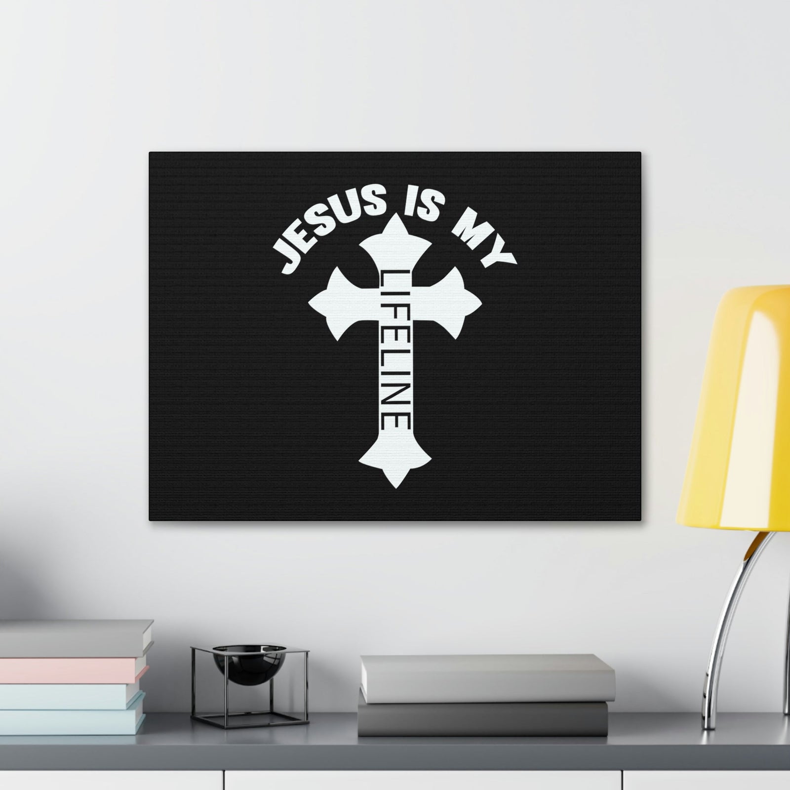 Scripture Walls Jesus Is My Lifeline John 14:6 Cross Christian Wall Art Bible Verse Print Ready to Hang Unframed-Express Your Love Gifts