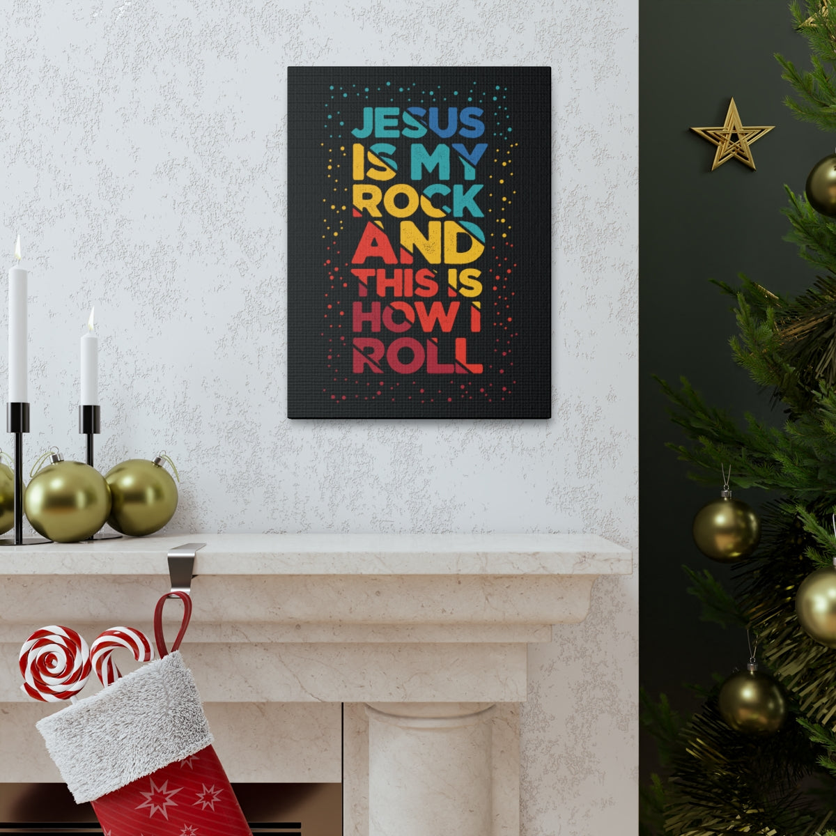 Scripture Walls Jesus Is My Rock John 3:16 Christian Wall Art Bible Verse Print Ready to Hang Unframed-Express Your Love Gifts