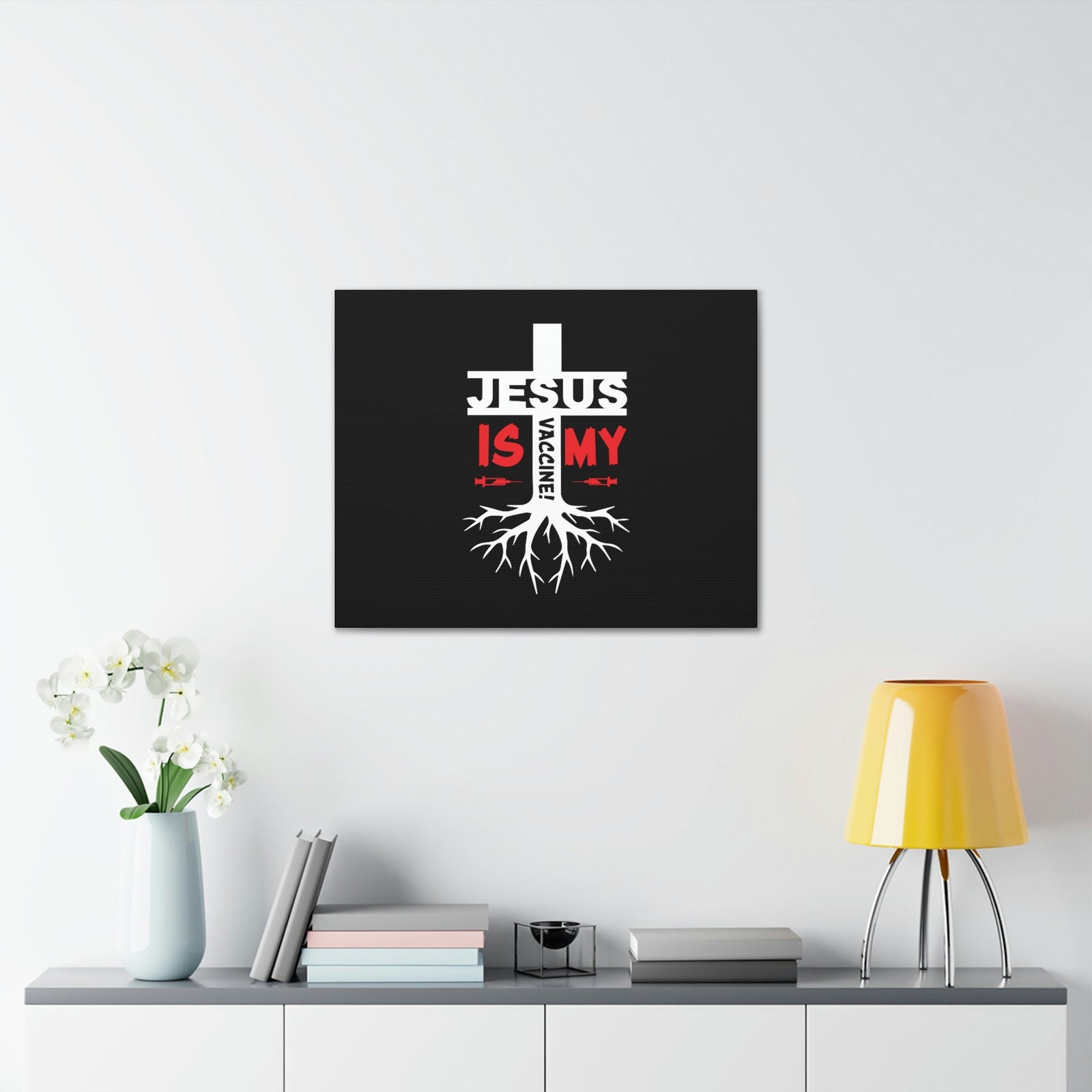 Scripture Walls Jesus Is My Vaccine 1 Peter 2:24 Red Christian Wall Art Bible Verse Print Ready to Hang Unframed-Express Your Love Gifts