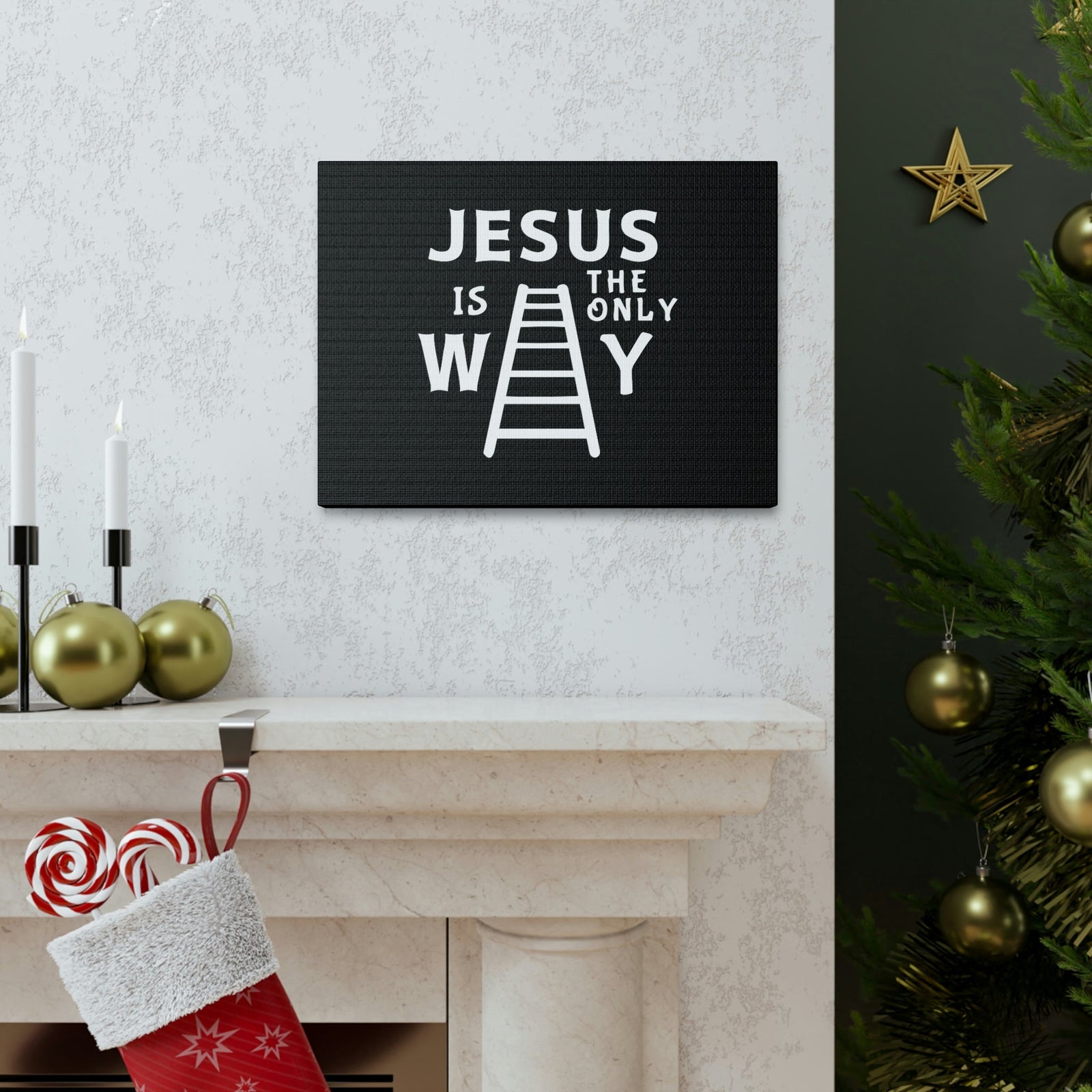 Scripture Walls Jesus Is The Only Way John 14:6 Ladder Christian Wall Art Bible Verse Print Ready to Hang Unframed-Express Your Love Gifts