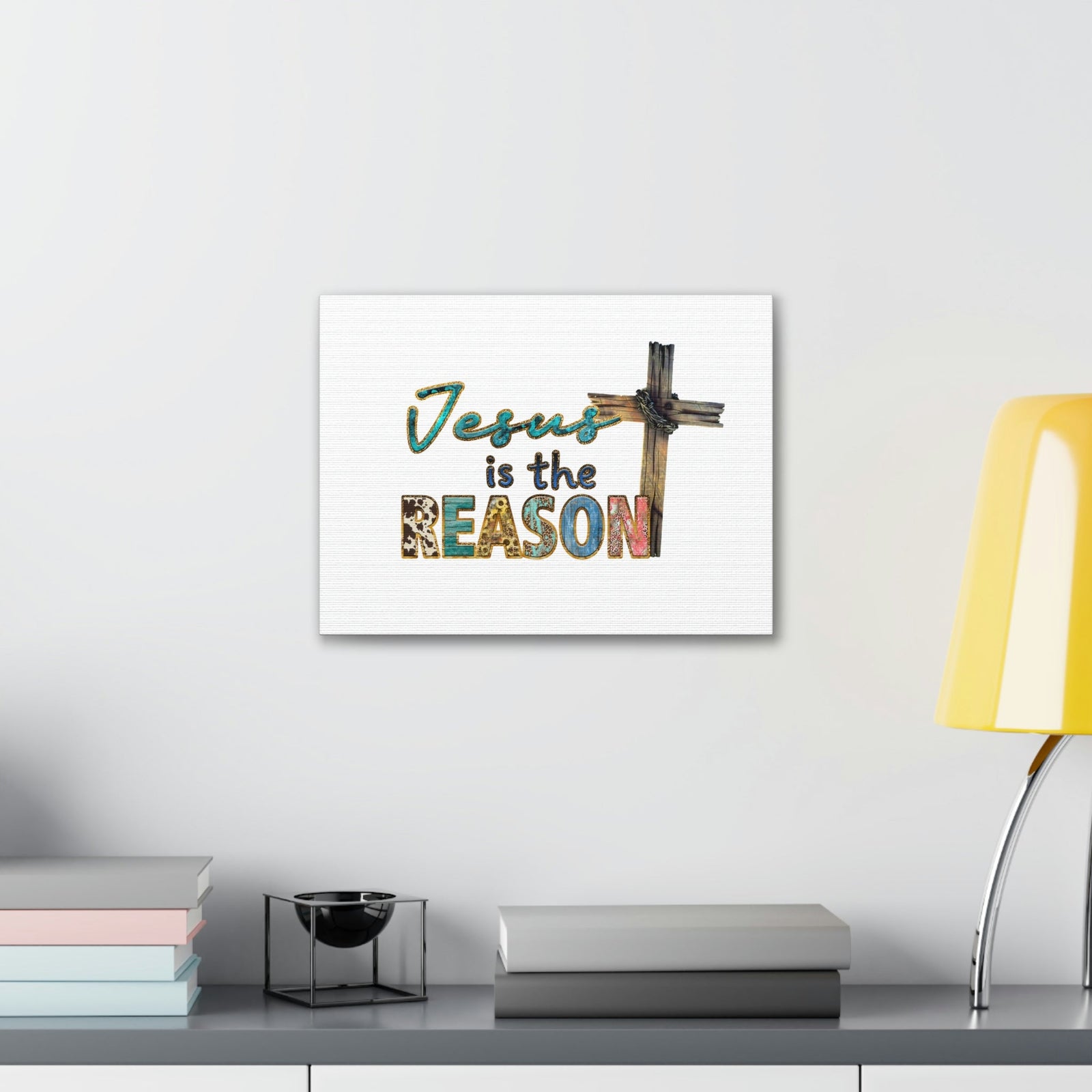 Scripture Walls Jesus Is The Reason Ephesians 2:8-9 Cross Christian Wall Art Bible Verse Print Ready to Hang Unframed-Express Your Love Gifts