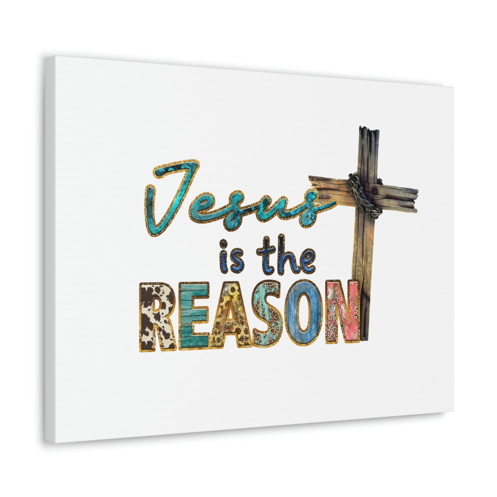 Scripture Walls Jesus Is The Reason Ephesians 2:8-9 Cross Christian Wall Art Bible Verse Print Ready to Hang Unframed-Express Your Love Gifts
