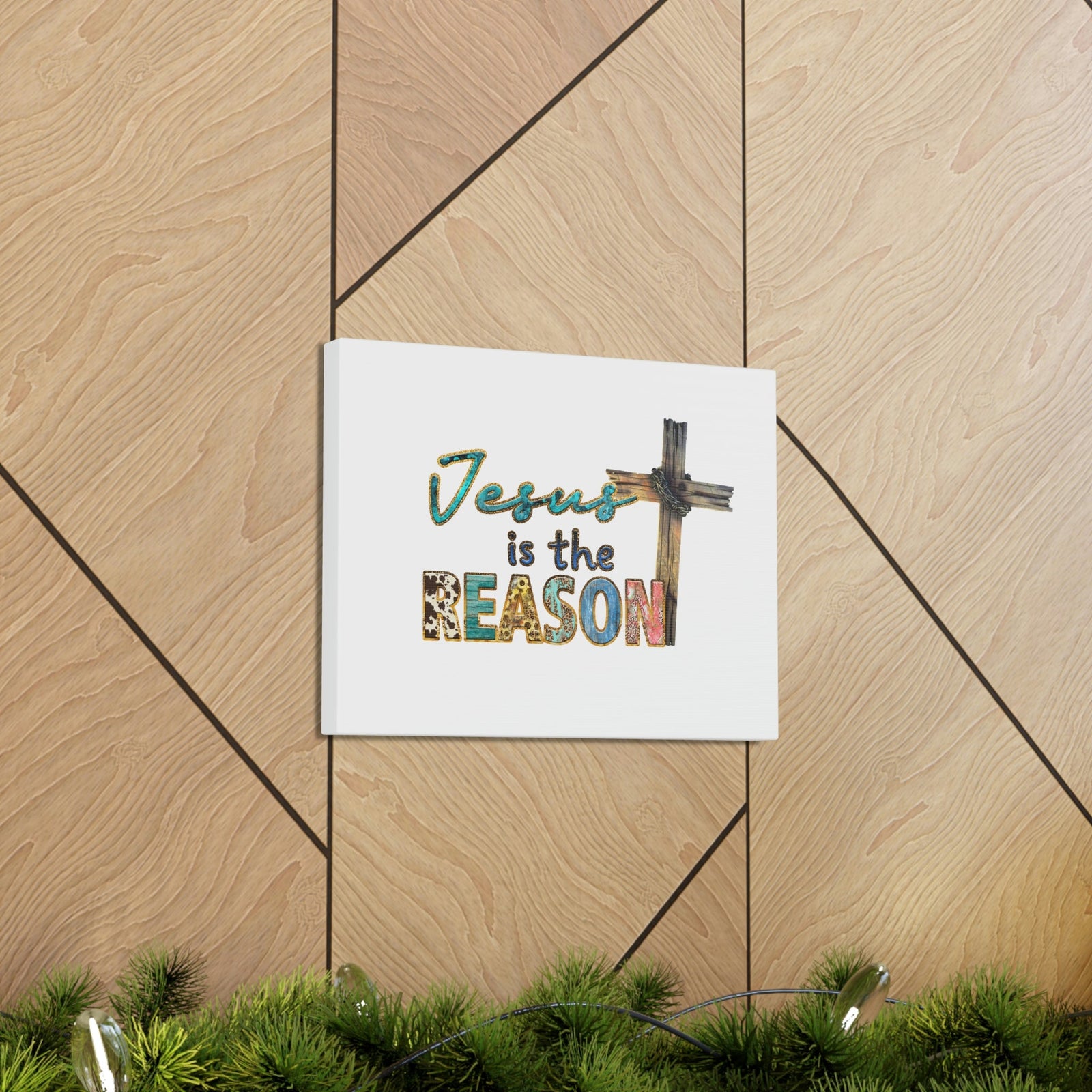 Scripture Walls Jesus Is The Reason Ephesians 2:8-9 Cross Christian Wall Art Bible Verse Print Ready to Hang Unframed-Express Your Love Gifts