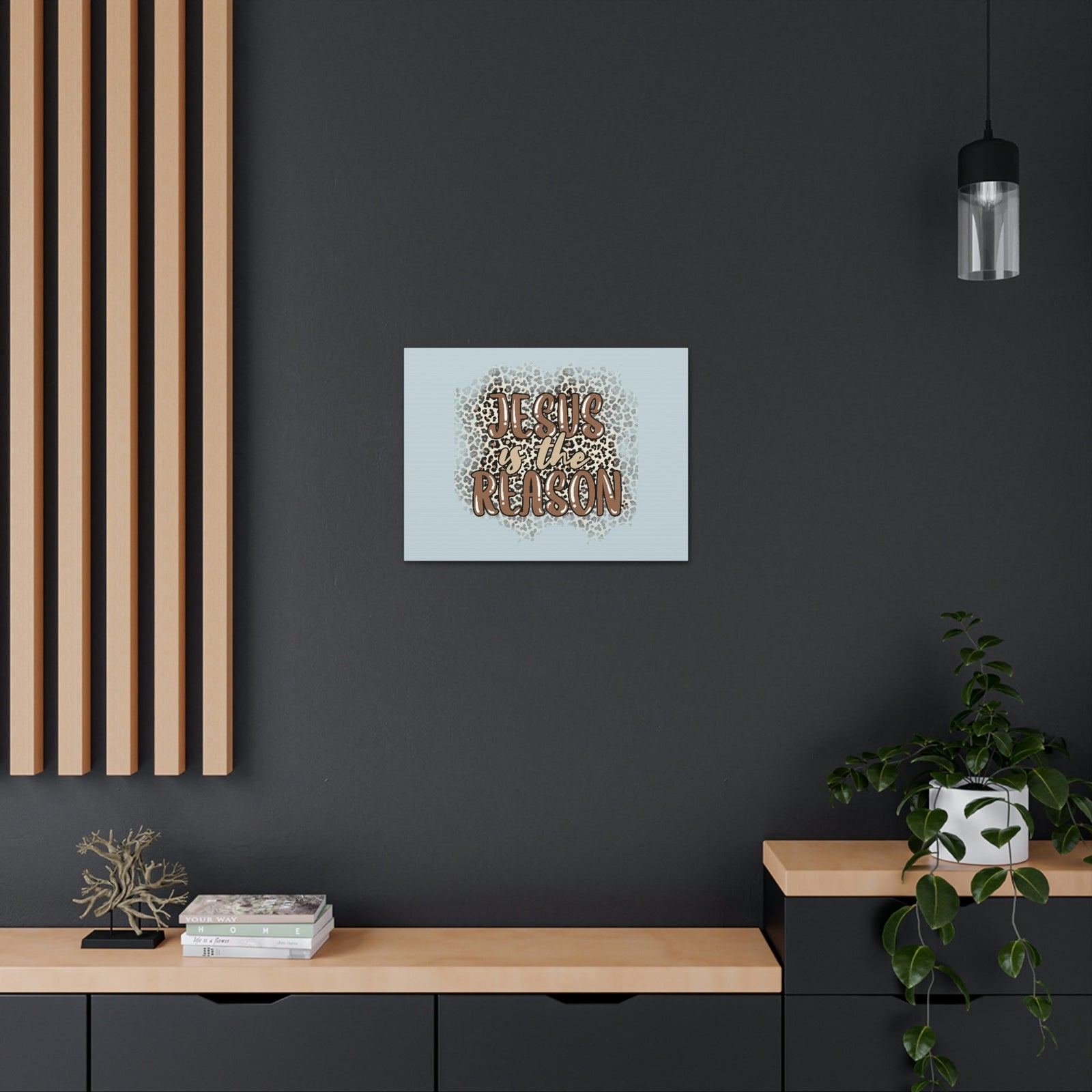 Scripture Walls Jesus Is The Reason Sky Blue Luke 2:11 Bible Verse Canvas Christian Wall Art Ready to Hang Unframed-Express Your Love Gifts