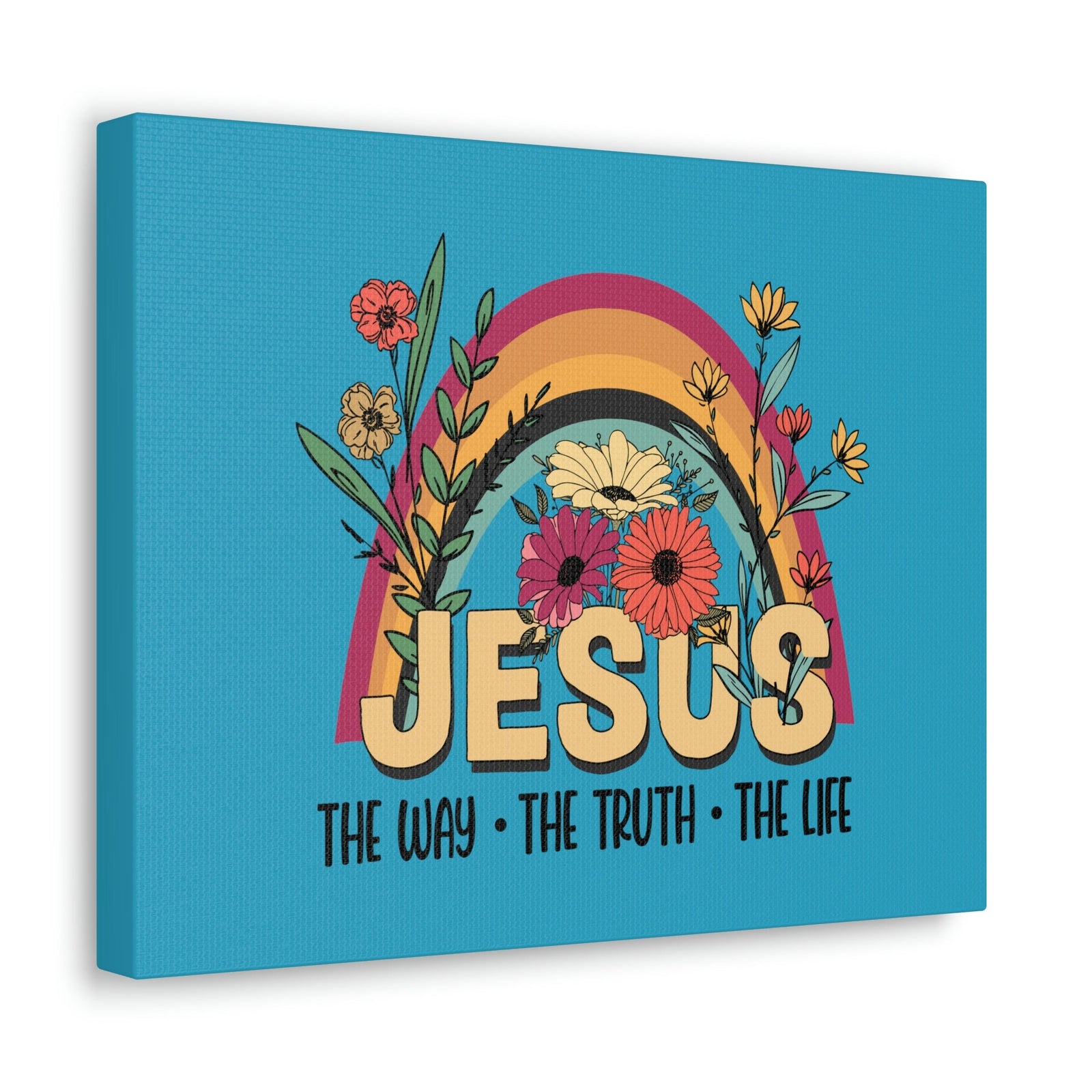 Scripture Walls Jesus John 14:6 Rainbow Flower Christian Wall Art Bible Verse Print Ready to Hang Unframed-Express Your Love Gifts