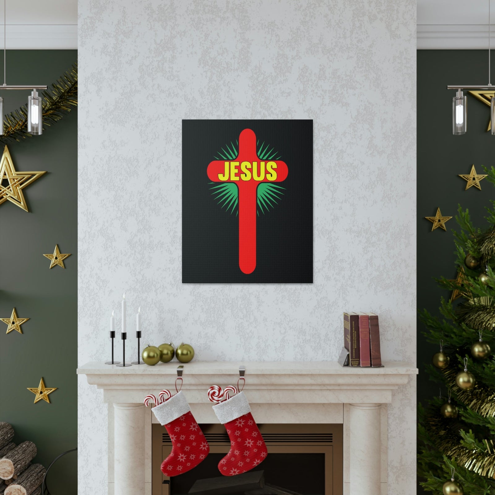 Scripture Walls Jesus John 14:6 Red Cross Christian Wall Art Bible Verse Print Ready to Hang Unframed-Express Your Love Gifts