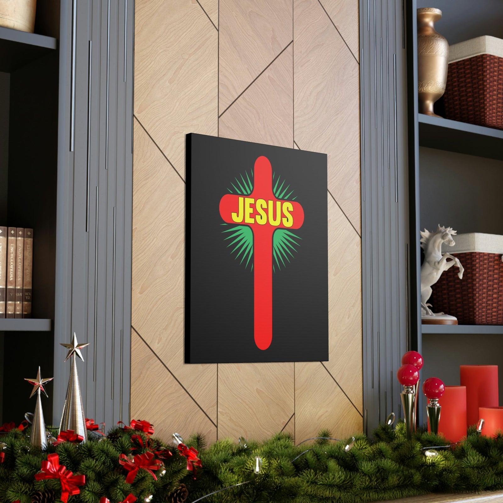 Scripture Walls Jesus John 14:6 Red Cross Christian Wall Art Bible Verse Print Ready to Hang Unframed-Express Your Love Gifts