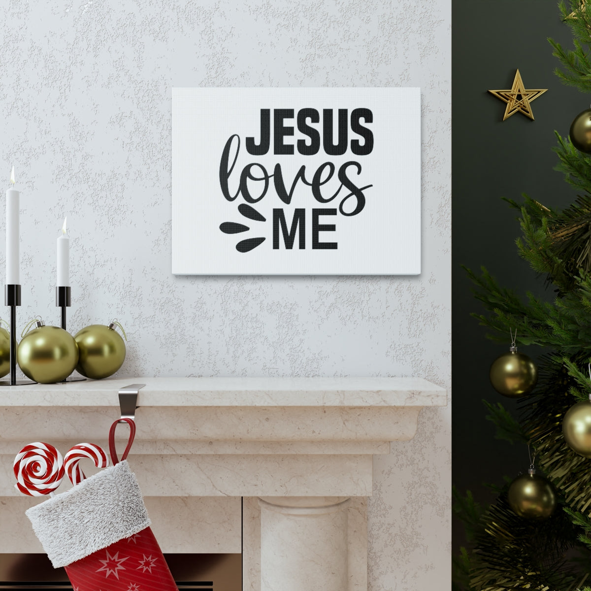 Scripture Walls Jesus Loves Me ROMANS 5:8 Christian Wall Art Bible Verse Print Ready to Hang Unframed-Express Your Love Gifts